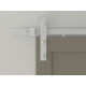 Custom Service Hardware NT.1400.09W-96.01 96" Designer's Collection Flat Rail Hook Strap Rolling Door Hardware Kit, White