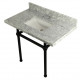 Kingston Brass KVPB3630MBSQ Marble Console Sink with Brass Feet, Carrara Marble, 36"