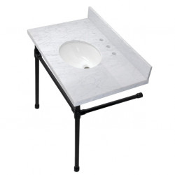 Kingston Brass KVPB36M8 Console Sink, Marble White, 36"