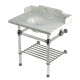 Kingston Brass LMS3030MAB Console Sink with Acrylic Legs, Marble White, 30"