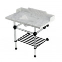 Kingston Brass LMS3630MASQB Console Sink with Acrylic Legs, Marble White, 36"