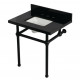 Kingston Brass KVPK3030KBSQ Console Sink with Brass Legs, Black Granite, 30"