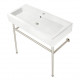 Kingston Brass VPB3917 Console Sink with Stainless Steel Legs (Single Hole), White, 39"