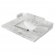 Kingston Brass KMS3 Carrara Carrara Marble Vanity Sink Top (8" Faucet Drillings), Carrara White