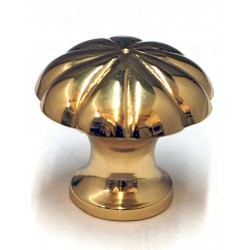 Cal Crystal VB-7 Fluted Polished Brass Cabinet Knob