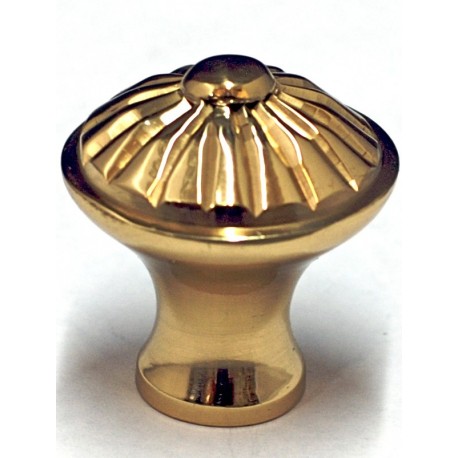 Cal Crystal CALCRYSTAL-VB-9-US5 VB-9 Fluted Polished Brass Cabinet Knob