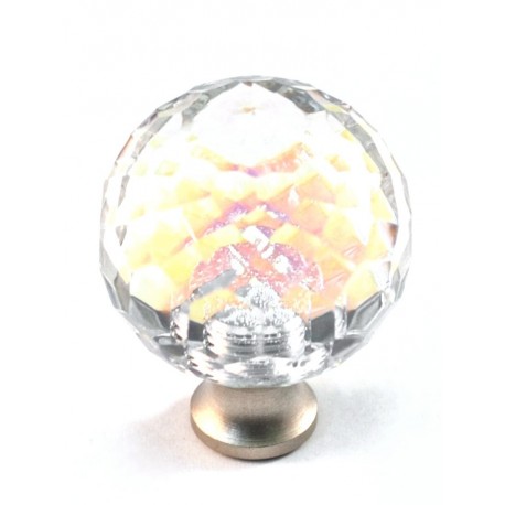 Cal Crystal M30AB Rainbow Faceted Round Cabinet Knob