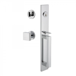 Viaggio QA1DGRCLOQAD Quadrato One-Piece Handleset w/ D Grip and Circolo Rosette and Quadrato Knob