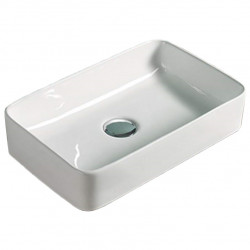 American Imaginations AI-28225 14.2-in. W Above Counter White Bathroom Vessel Sink For Deck Mount Deck Mount Drilling