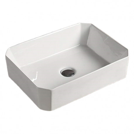 American Imaginations AI-28221 19.7-in. W Above Counter White Bathroom Vessel Sink For Deck Mount Deck Mount Drilling