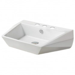 American Imaginations AI-28347 27.2-in. W Above Counter White Bathroom Vessel Sink For 3H8-in. Center Drilling