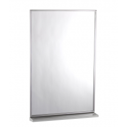 Bobrick B-166 Channel-Frame Mirror w/ Shelf, Bright Polished Frame