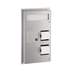 Bobrick B-357 ClassicSeries Partition-Mounted Toilet Tissue, Seat Cover Dispenser & Waste Disposal