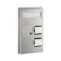 Bobrick B-357 ClassicSeries Partition-Mounted Toilet Tissue, Seat Cover Dispenser & Waste Disposal