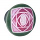 Acorn PR6 Ceramic Knob Sm Rd Green w / Sq Mauve Rose