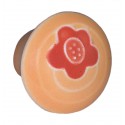 Acorn PR7 Ceramic Knob Sm Rd Gold w / Orange Flower