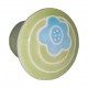 Acorn PR9 Ceramic Knob Sm Rd Lt Green w / Blue Flower