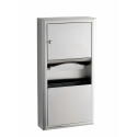 Bobrick B-3699 ClassicSeries Surface-Mounted Paper Towel Dispenser & Waste Receptacle, Finish-Satin