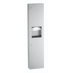Bobrick B-380349 TrimLineSeries Surface-Mounted Paper Towel Dispenser & Waste Receptacle, Waste Capacity-3.8-Gal