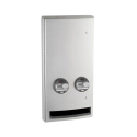 Bobrick B-47064 ConturaSeries Semi-Recessed Napkin-Tampon Dispenser, Finish-Satin