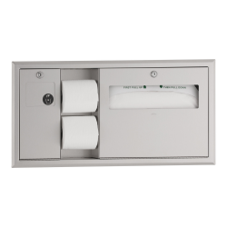 Bobrick B-309 ClassicSeries Recessed Toilet Tissue, Seat-Cover Dispenser & Waste Disposal
