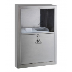 Bobrick B-350169 Surface-Mounted Sharps Disposal Cabinet, Finish-Satin
