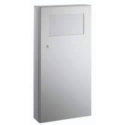 Bobrick B-35639 TrimLineSeries Surface-Mounted Waste Receptacle w/ Disposal Door, Capacity-3 Gal.