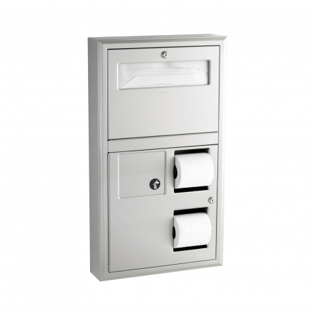 Bobrick B-3579 ClassicSeries Surface-Mounted Toilet Tissue, Seat Cover Dispenser & Waste Disposal