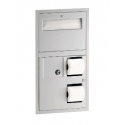 Bobrick B-3574 ClassicSeries Recessed Toilet Tissue, Seat Cover Dispenser & Waste Disposal, Finish-Satin