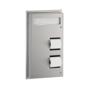 Bobrick B-347 ClassicSeries Partition-Mounted Toilet Tissue & Seat Cover Dispenser, Finish-Satin