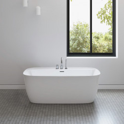 Bain Signature Wesley 62 White Renovation Freestanding Bathtub w/ Wide Deck