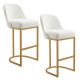 Design House 214403/510 Barrelback Bar Stool In Gold Metal Base, Set Of 2