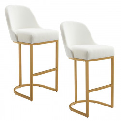 Design House 214403/510 Barrelback Bar Stool In Gold Metal Base, Set Of 2