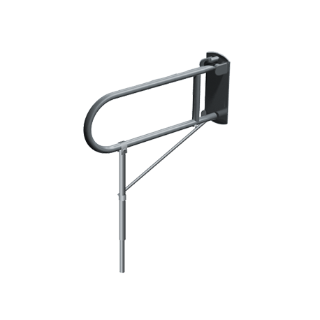 ASI 3420 Series Swing Up Grab Bar with Support Leg - Surface Mounted