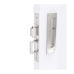 Accurate Lock & Hardware 2002CPDL Pocket Door Hardware Set For Single Door, Exposed Fasteners