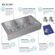 Elkay ECTRUFA32179 Crosstown Stainless Steel Equal Double Bowl Farmhouse Sink w/ Aqua Divide
