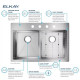 Elkay ECTSRA33229TB Crosstown Stainless Steel 33" x 22" Equal Double Bowl Dual Mount Sink Kit w/ Aqua Divide