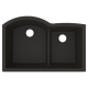Elkay ELXHU3322R Quartz Luxe 33" x 22" x 10" Offset 60/40 Double Bowl Undermount Sink with Aqua Divide