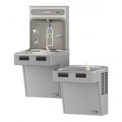 Elkay EMABFTL8WSLK ezH2O Bottle Filling Station w/ Bi-Level ADA Cooler Non-Filtered Refrigerated Light Gray