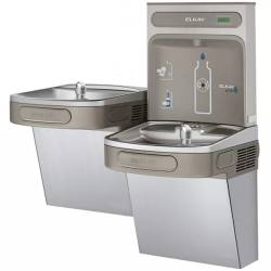 Elkay EZSTL8WSVRSK ezH2O Bottle Filling Station & Versatile Bi-Level ADA Vandal-Resistant Cooler Non-Filtered Refrigerated