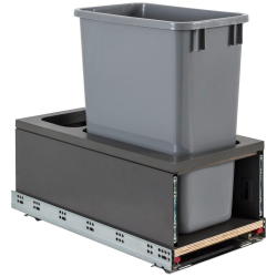 Hardware Resources CAN-MDB5 Metal Bottom-Mount Soft-Close Trashcan Pullout, Finish-Grey