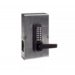 Codelocks 90473 CL410 Tubular Mechanical Latchbolt Lock, Black Marine Grade, Aluminum Gate Box Kit, Solid Black