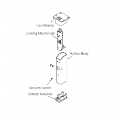 ACCENTRA (formerly Yale) KRM200 Keyed Removable Steel Mullion For 7000 & 2100 Exit Device, Grey Paint