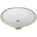 Hardware Resources H8809WH Oval Undermount Porcelain Bathroom Sink w/ Overflow, Finish-White