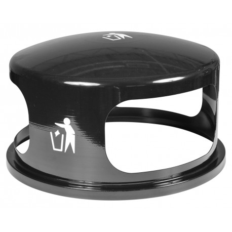 Ex-Cell Kaiser WR-34R DM BLACK Landscape Series Trash Receptacle w/ Dome Top