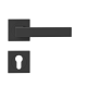 Karcher Design ER61 Venedig Lever Set w/ 3-Piece Rose 2-1/16", For Custom Bored Door