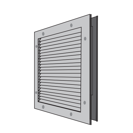 NGP L-A700-B Aluminum No Vision Door & Partition Louver, Undersized 3/16" Clearance
