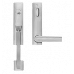 Karcher Design UET51 London Tubular Entry Set w/ Escutcheon Plate, Grip/Lever