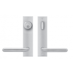 Karcher Design UEL35 Lignano Steel Tubular Entry Set w/ Escutcheon Plate, Lever/Lever