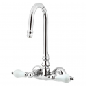 Kingston Brass CC76T1 Vintage Two-Handle 2-Hole Tub Wall Mount Clawfoot Tub Faucet, Polished Chrome
